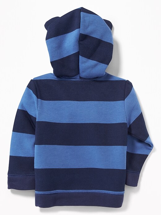View large product image 2 of 2. Rugby-Stripe Critter Zip Hoodie for Baby
