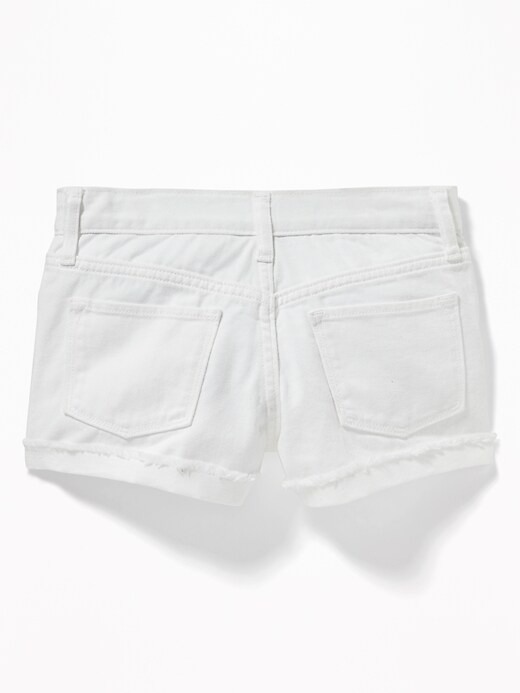 View large product image 2 of 3. Raw-Edged White Jean Shorts For Girls