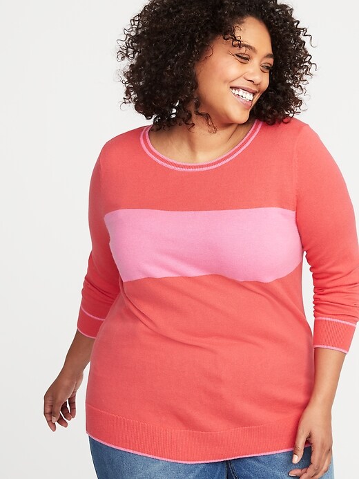 View large product image 1 of 1. Classic Crew-Neck Plus-Size Sweater