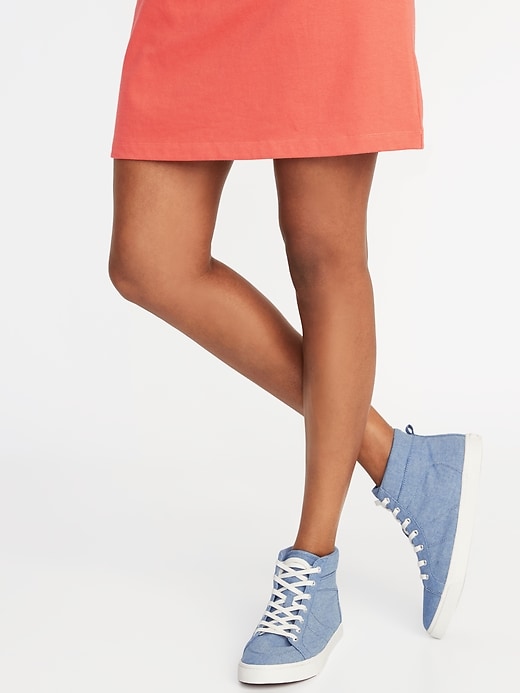 Image number 2 showing, Chambray High-Tops for Women
