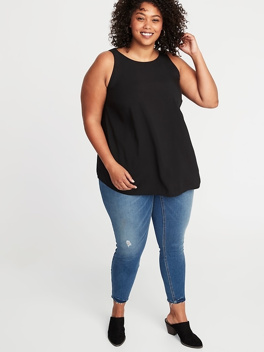 Image number 3 showing, Plus-Size High-Neck Sleeveless Top