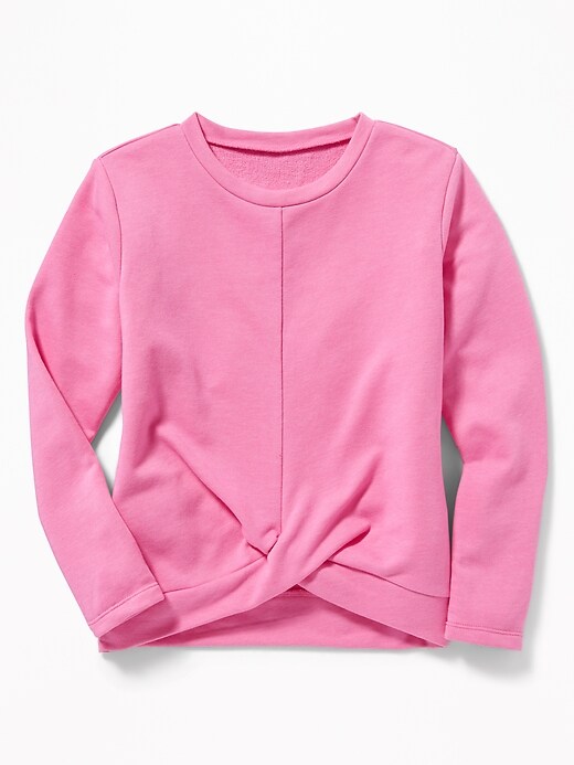 View large product image 1 of 2. Twist-Front French Terry Sweatshirt for Girls