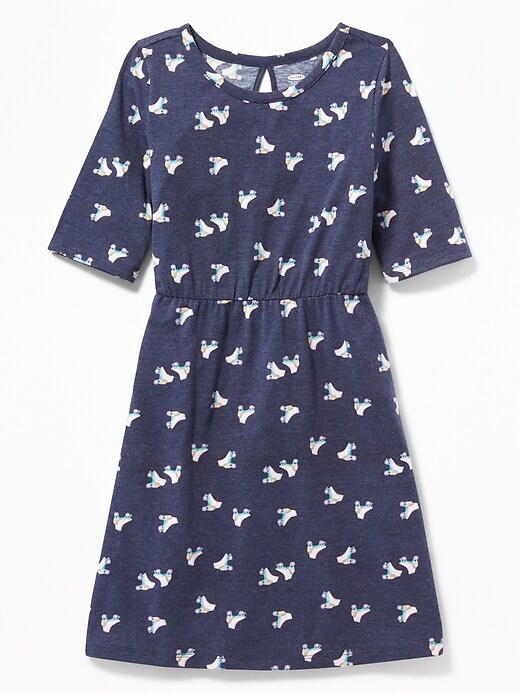 View large product image 1 of 1. Printed Jersey Fit & Flare Dress for Girls