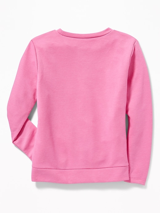 View large product image 2 of 2. Twist-Front French Terry Sweatshirt for Girls