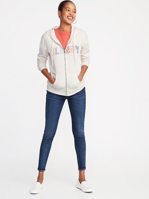 Image number 3 showing, Logo-Graphic Zip Hoodie for Women