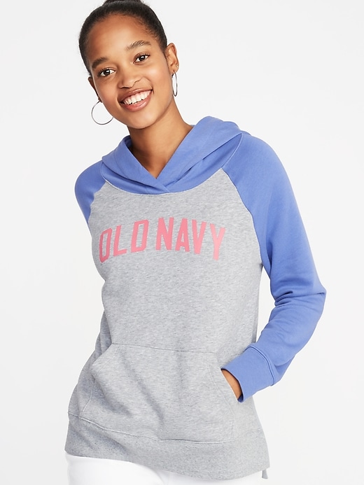 View large product image 1 of 1. Relaxed Logo-Graphic Pullover Hoodie for Women