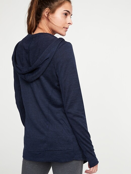 Image number 2 showing, Open-Front Jersey Hoodie for Women