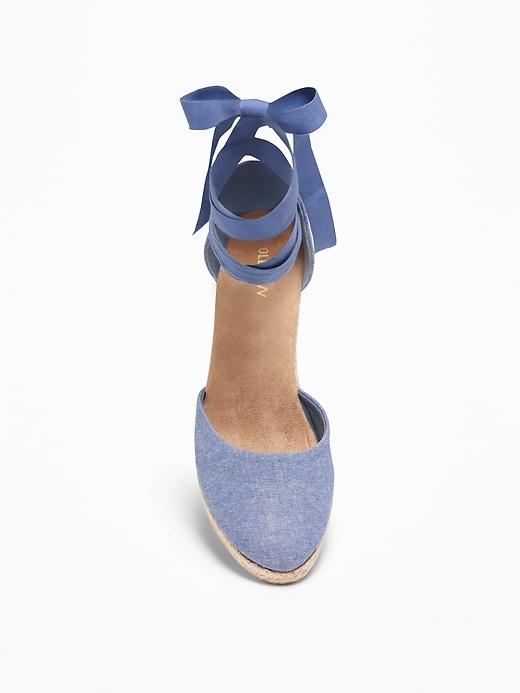 Image number 3 showing, Chambray Espadrille Wedges for Women