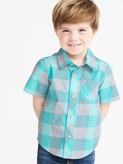 Built-In Flex Plaid Shirt for Toddler Boys | Old Navy