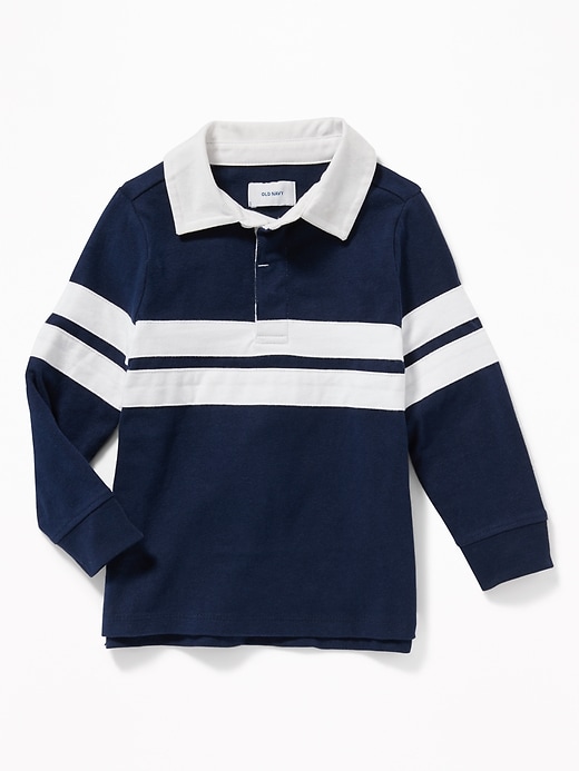 View large product image 1 of 1. Thick-Knit Rugby-Stripe Polo for Toddler Boys