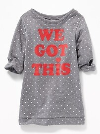 View large product image 3 of 3. French-Terry Graphic Shift Dress for Toddler Girls