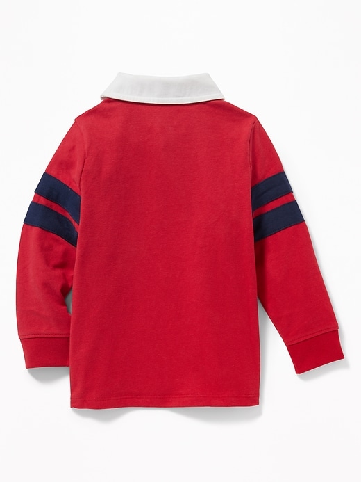 View large product image 2 of 2. Thick-Knit Rugby-Stripe Polo for Toddler Boys