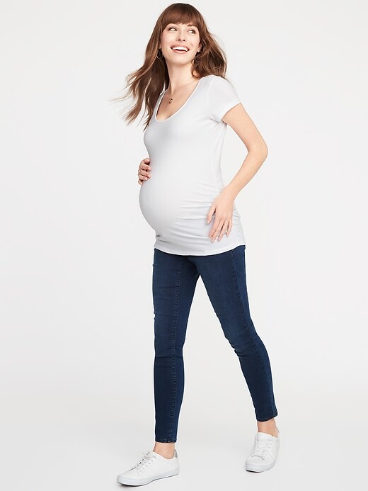 Image number 3 showing, Maternity Fitted Scoop-Neck Tee