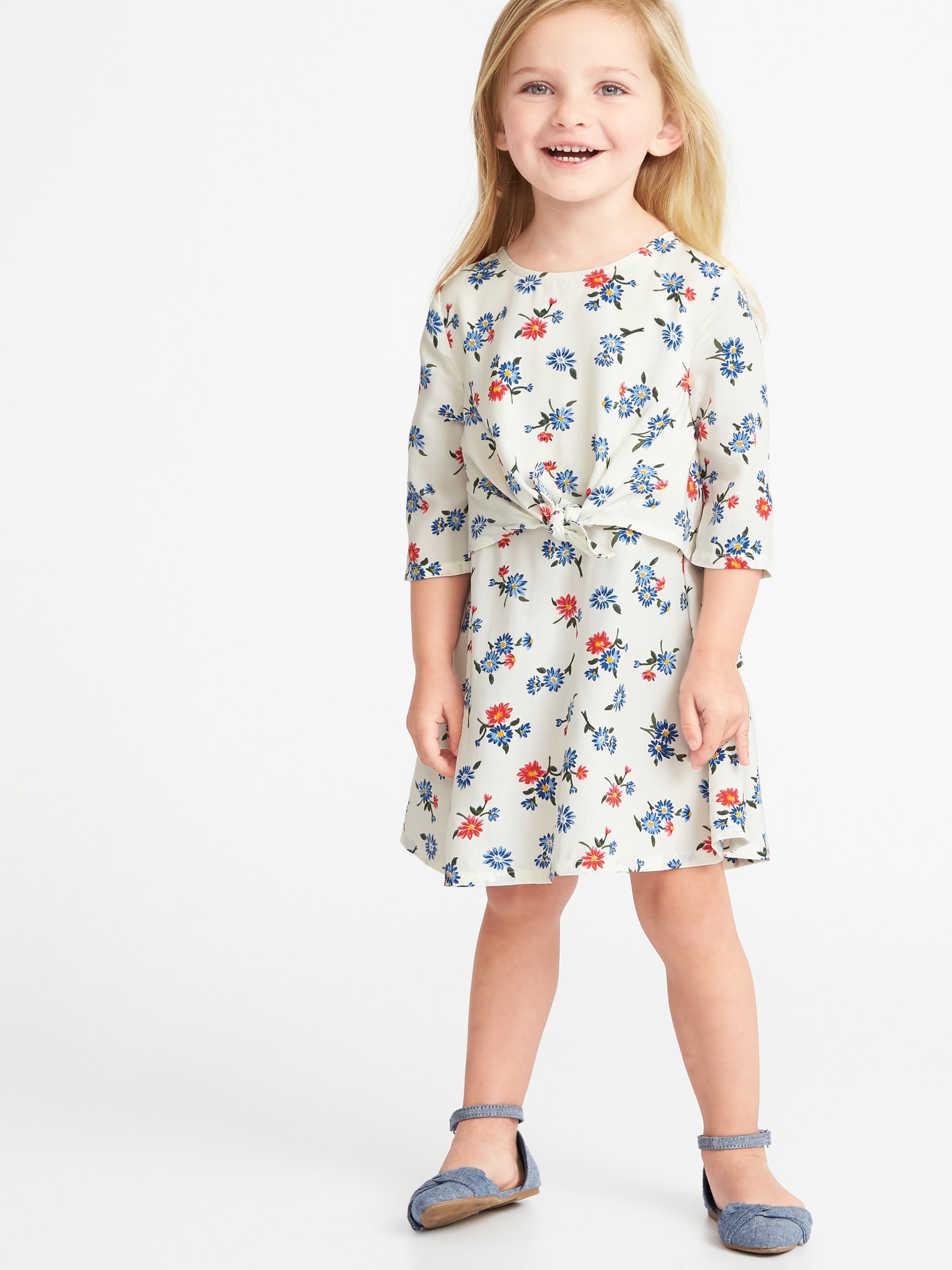 Tie-Front Floral Dress for Toddler Girls | Old Navy