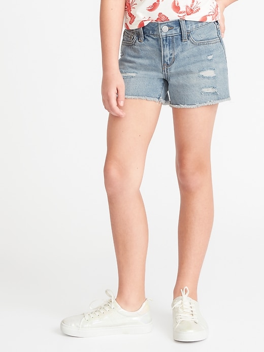 View large product image 1 of 3. Distressed Jean Cut-Off Shorts for Girls