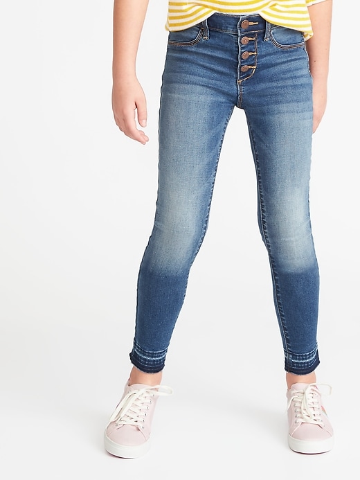 High-Waisted Rockstar Built-In Tough Button-Fly Jeggings For Girls ...