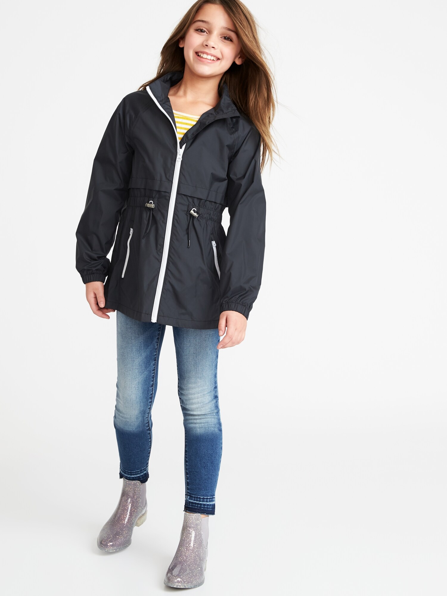 Men's Lightweight Windbreaker Jacket - Water Resistant Hooded Rain Jacket