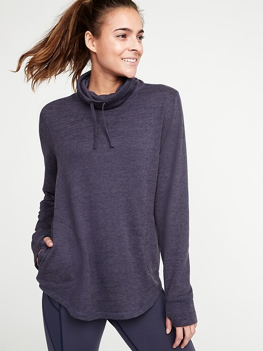 View large product image 1 of 1. Funnel-Neck Sweater-Knit Performance Pullover for Women