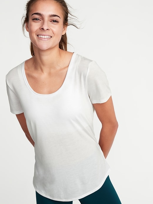 View large product image 1 of 1. Relaxed Cutout-Back Performance Tee for Women