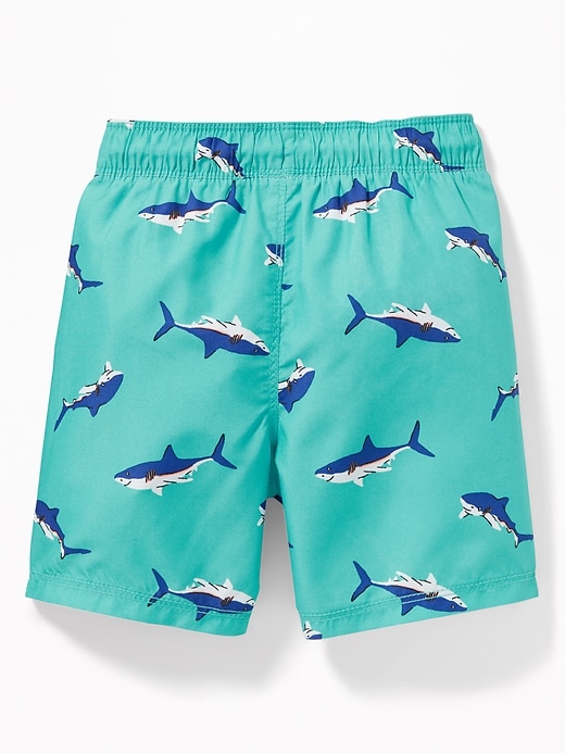 View large product image 2 of 2. Functional Drawstring Printed Swim Trunks for Toddler Boys