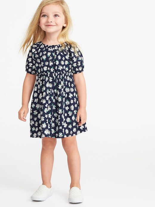 View large product image 1 of 3. Floral-Print Shirt Dress for Toddler Girls