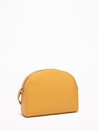 View large product image 3 of 3. Faux-Leather Half-Moon Crossbody Bag for Women