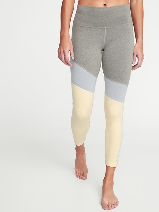 View large product image 1 of 2. High-Rise Color-Blocked 7/8-Length Yoga Leggings for Women