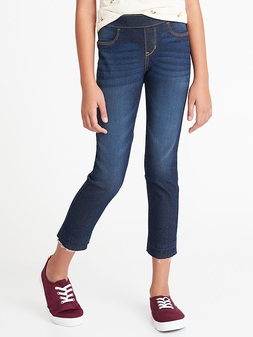 View large product image 1 of 3. Let-Down Hem Pull-On Crop Skinny Jeans for Girls