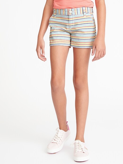 View large product image 1 of 3. Multi-Stripe Seersucker Shorts For Girls