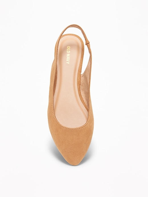 Image number 3 showing, Faux-Suede Slingback Flats for Women