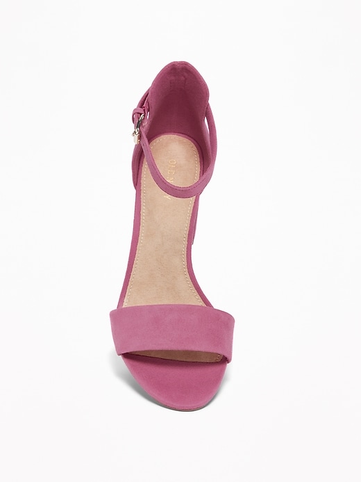 Image number 3 showing, Faux-Suede Block-Heel Sandals for Women