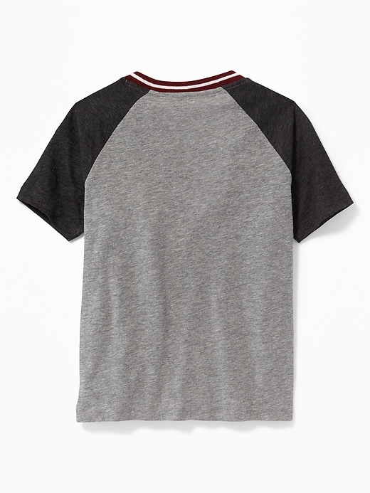 View large product image 2 of 2. Graphic Color-Blocked Raglan-Sleeve Tee for Boys