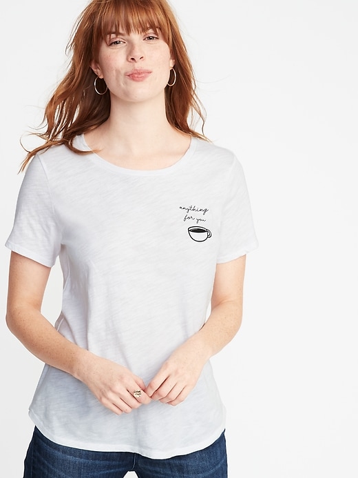 Relaxed Graphic Slub-Knit Tee for Women | Old Navy