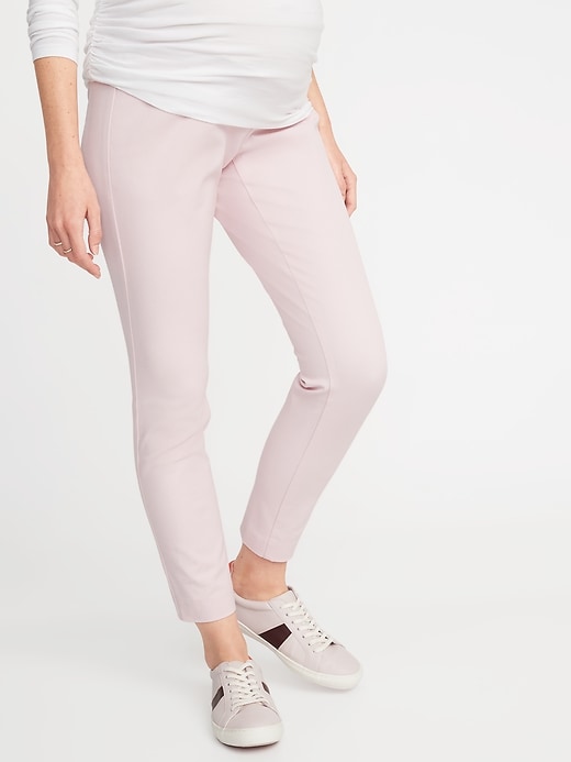 View large product image 1 of 3. Maternity Full-Panel Pixie Ankle Pants