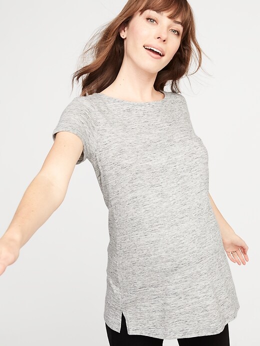 Image number 4 showing, Maternity Relaxed Tunic Tee