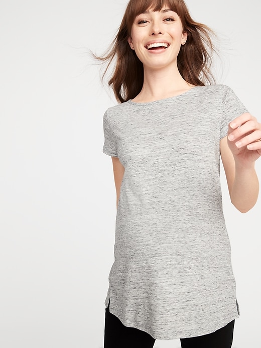 Image number 1 showing, Maternity Relaxed Tunic Tee