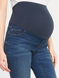 View large product image 3 of 3. Maternity Full Panel Distressed Rockstar Jeans