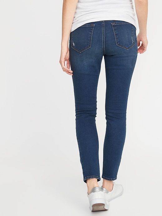 Maternity Full Panel Distressed Rockstar Jeans | Old Navy