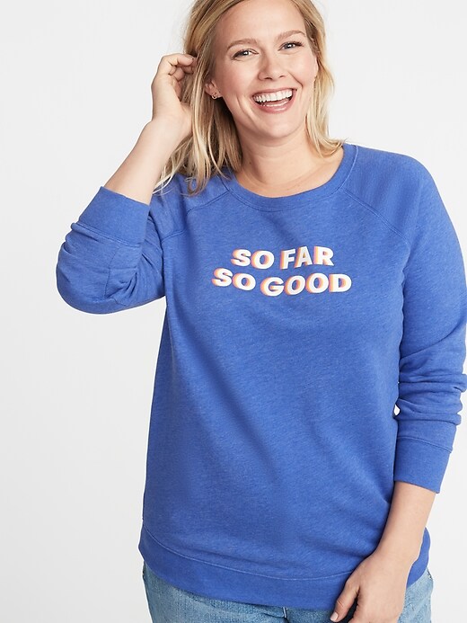 Image number 1 showing, Relaxed Plus-Size Graphic Sweatshirt