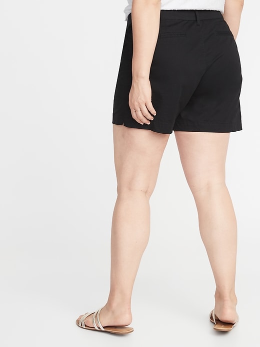View large product image 2 of 3. Mid-Rise Plus-Size Everyday Twill Shorts - 5 Inch Inseam