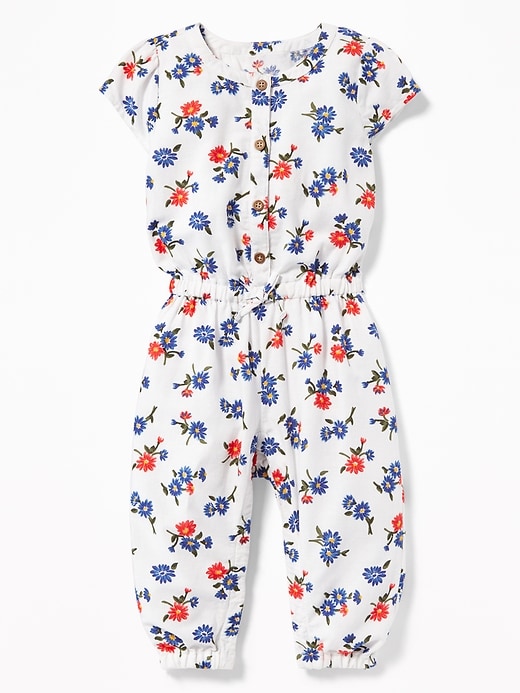 View large product image 1 of 1. Printed Linen-Blend Jumpsuit for Baby