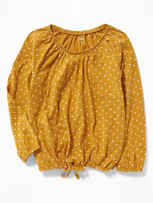 View large product image 1 of 1. Slub-Knit Off-the-Shoulder Tie-Hem Top for Girls