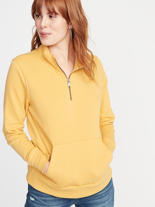 View large product image 1 of 1. French-Terry 1/4-Zip Pullover for Women