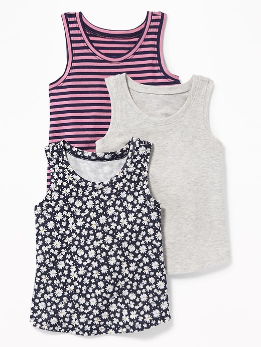 View large product image 1 of 1. 3-Pack Long & Lean Tank Set for Toddler Girls