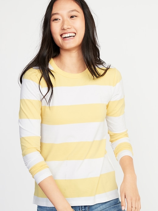 View large product image 1 of 1. Slim-Fit Striped Tee for Women