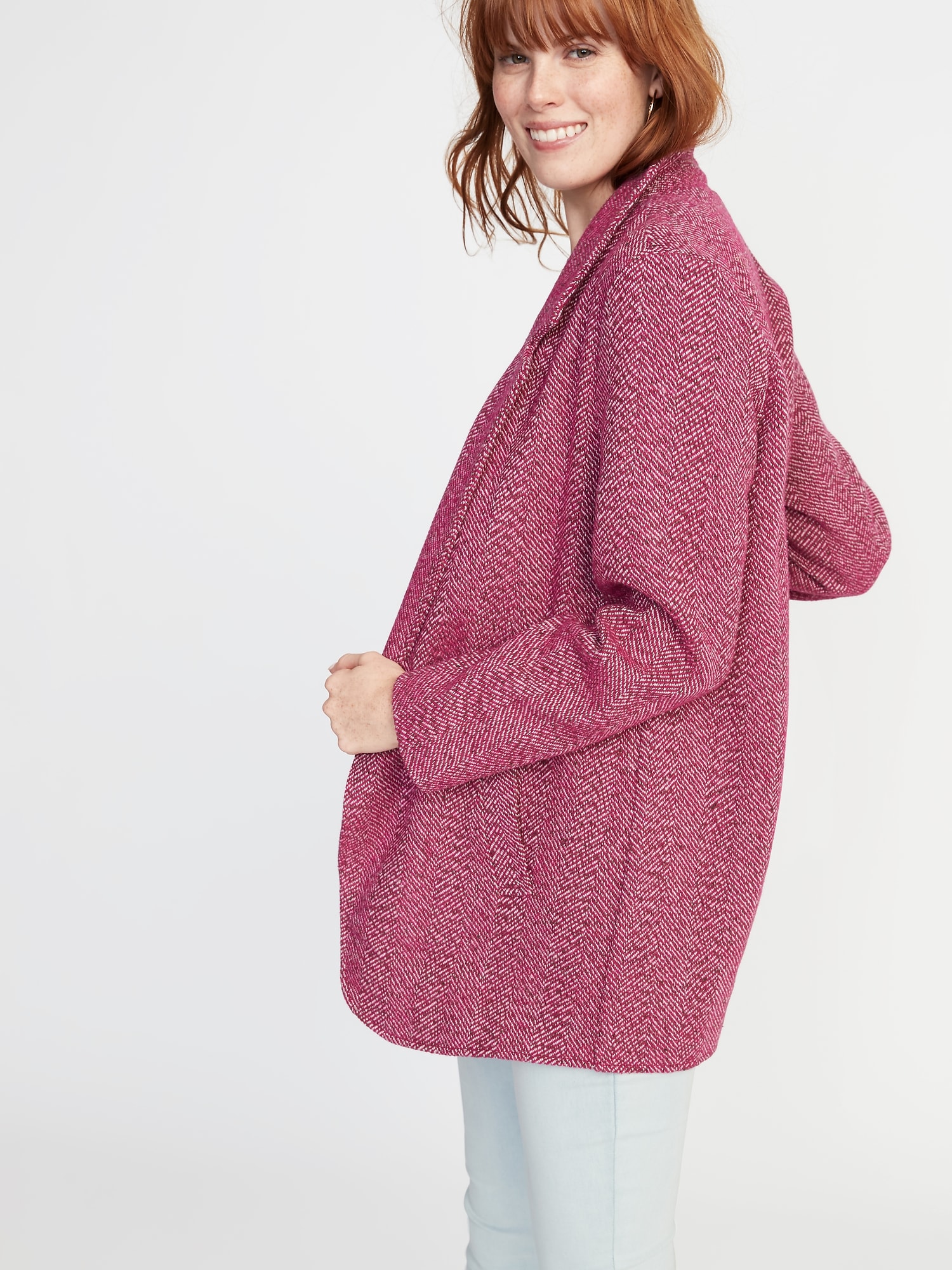 Old navy hotsell pink boucle coat