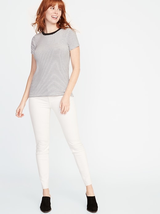Image number 3 showing, Slim-Fit Striped Crew-Neck Tee for Women