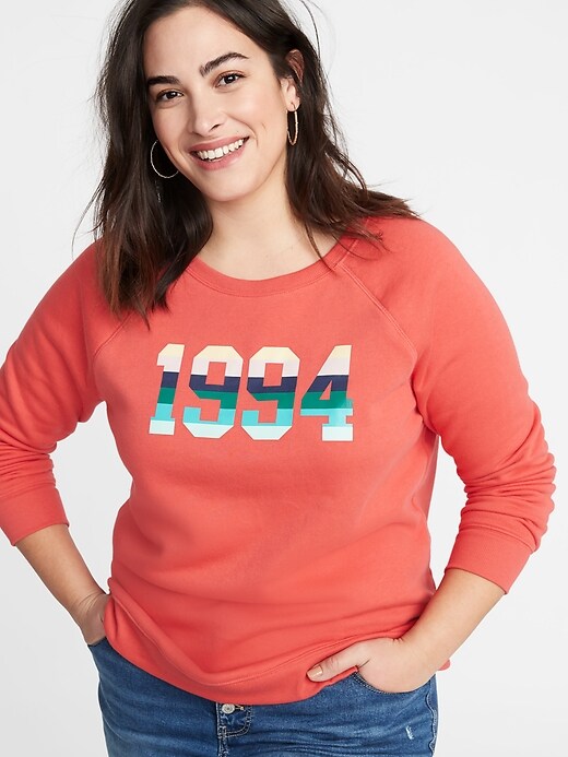 View large product image 1 of 1. Relaxed Plus-Size Graphic Sweatshirt