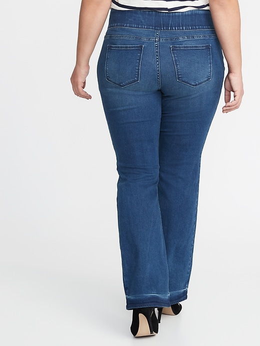 View large product image 2 of 3. High-Rise Plus-Size Pull-On Boot-Cut Jeans