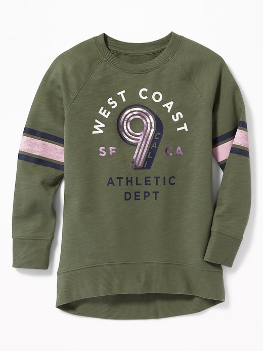 View large product image 1 of 2. Foil-Graphic Tunic Sweatshirt for Girls
